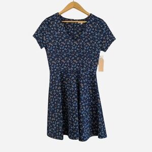 NWT Copper Key Navy Floral Fit & Flare Dress NWT Size Small